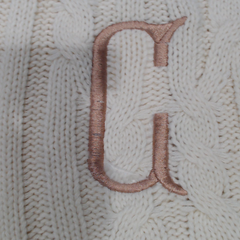 BLOOPER ACCESSORY: Monogrammed Cable Knit Pillow Sham
