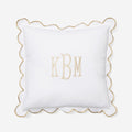 Monogrammed Scalloped Pillow Sham in Khaki