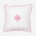 Monogrammed Scalloped Pillow Sham in Pink