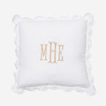 Monogrammed Scalloped Pillow Sham in White