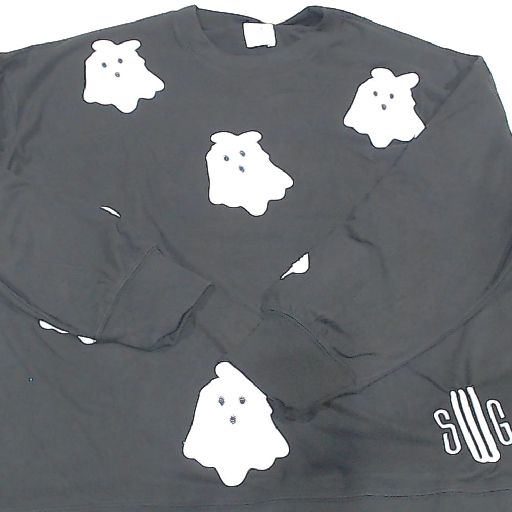 BLOOPER CLOTHING: Monogrammed Sequin Ghost Sweatshirt