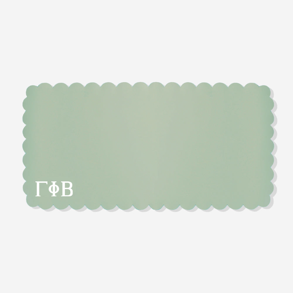 Gamma Phi Beta Desk Mat in Light Mint | Faux Leather Sorority Desk Accessory