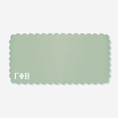 Gamma Phi Beta Desk Mat in Light Mint | Faux Leather Sorority Desk Accessory
