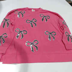 BLOOPER CLOTHING: BLANK Sequin Bow Sweatshirt