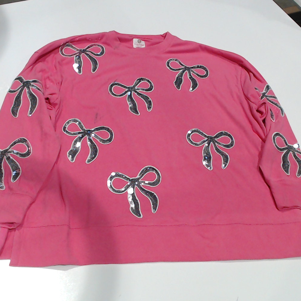 BLOOPER CLOTHING: BLANK Sequin Bow Sweatshirt