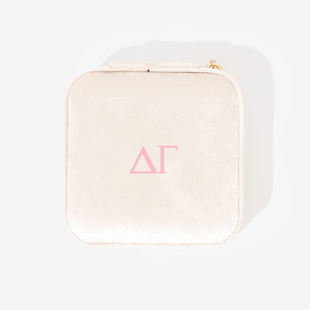 delta gamma velvet travel jewelry case