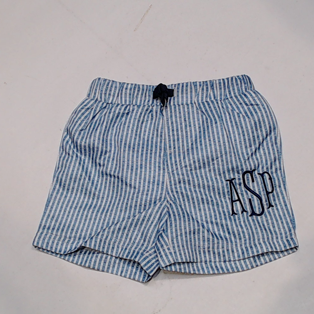 BLOOPER KIDS: Monogrammed Boys Swim Trunks