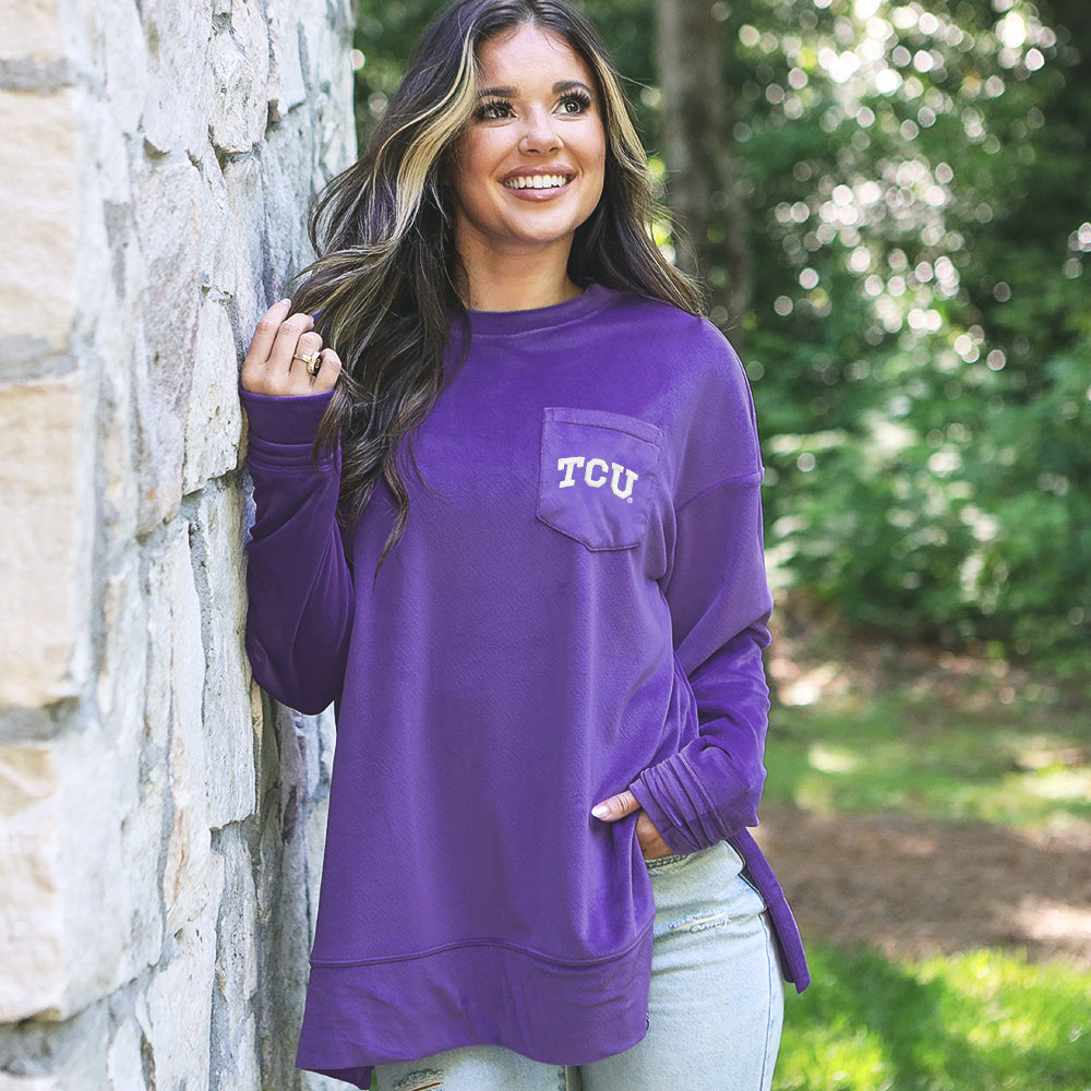 in Purple TCU Sweatshirt - 02