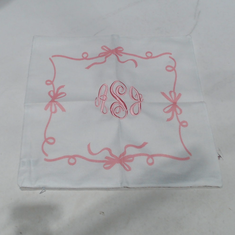 BLOOPER ACCESSORY: Monogrammed Bow Pillow Sham