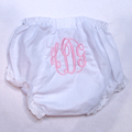 BLOOPER KIDS: Monogrammed White Eyelet Baby Bloomers