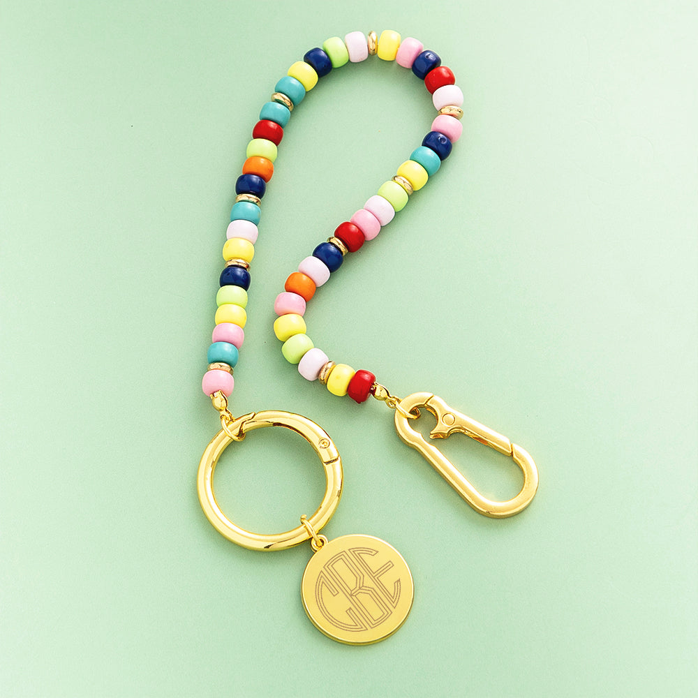 multi keychain on green