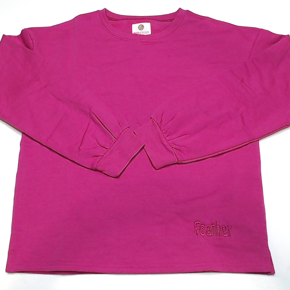 BLOOPER KIDS: Monogrammed Kids Puff Sleeve Sweatshirt