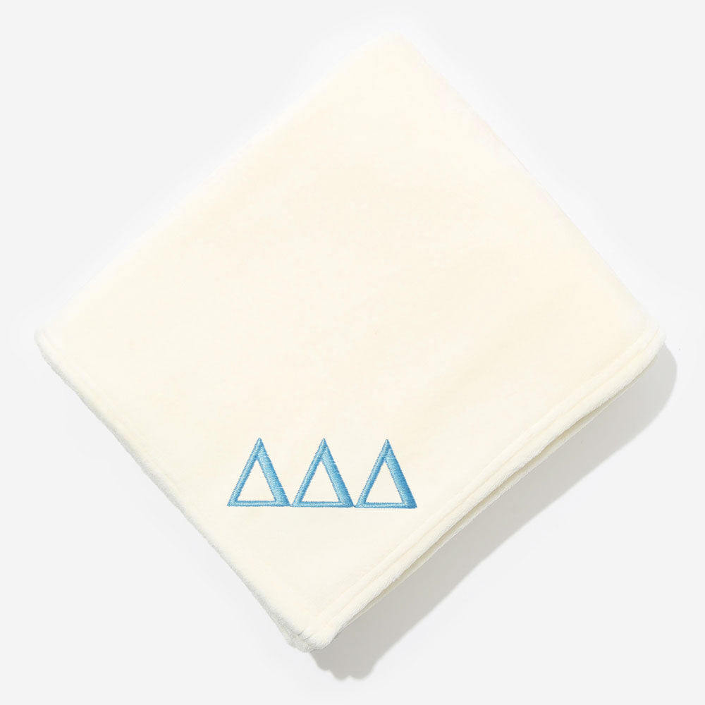 Delta Delta Delta Plush Blanket in Ivory