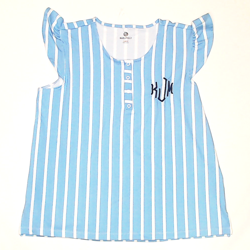 BLOOPER CLOTHING: Monogrammed Ruffle Top