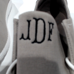 BLOOPER SHOES: Monogrammed Slip On Shoes