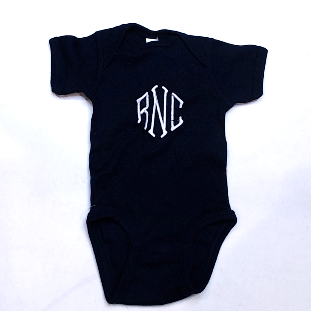 BLOOPER KIDS: Monogrammed Baby Short Sleeve Bodysuit