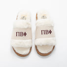 Pi Beta Phi Fuzzy Slippers | Ivory