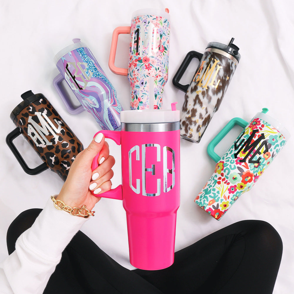 Personalized Insulated Tumbler with Handle | Marleylily – Marleylilly