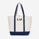 Kappa Alpha Theta Large Canvas Tote | Ivory/Navy