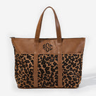 Monogrammed Leopard Pocket Tote | Leopard Spots