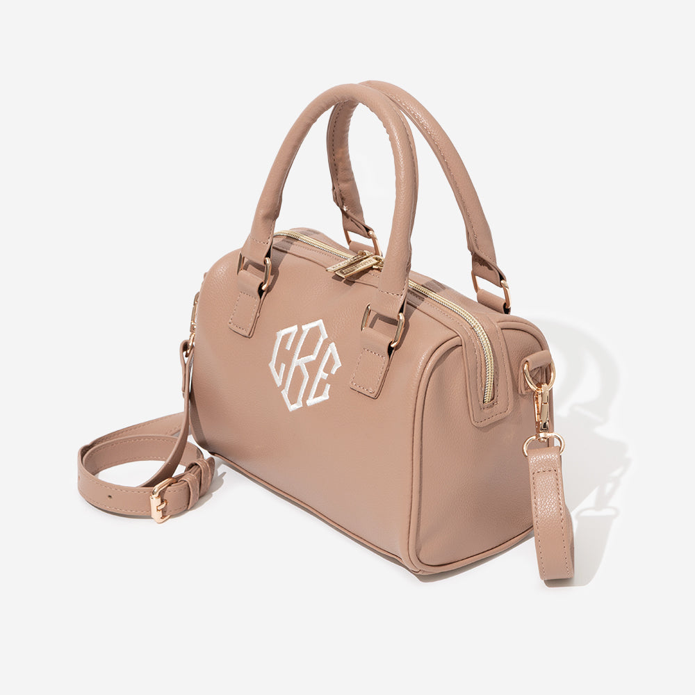 Monogrammed Harper Handbag | Tan