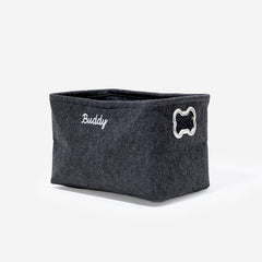 Personalized Pet Storage Basket | Charcoal