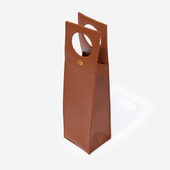 Personalized Wine bag in camel