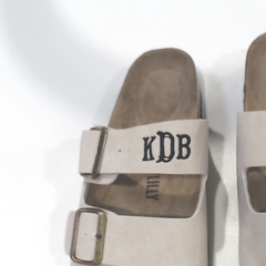 BLOOPER SHOES: Monogrammed Double Strap Sandals