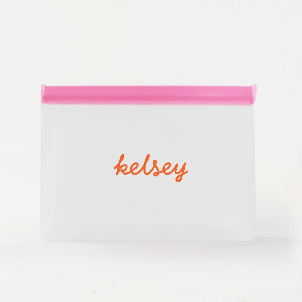 Monogrammed Sunscreen Bag in Pink