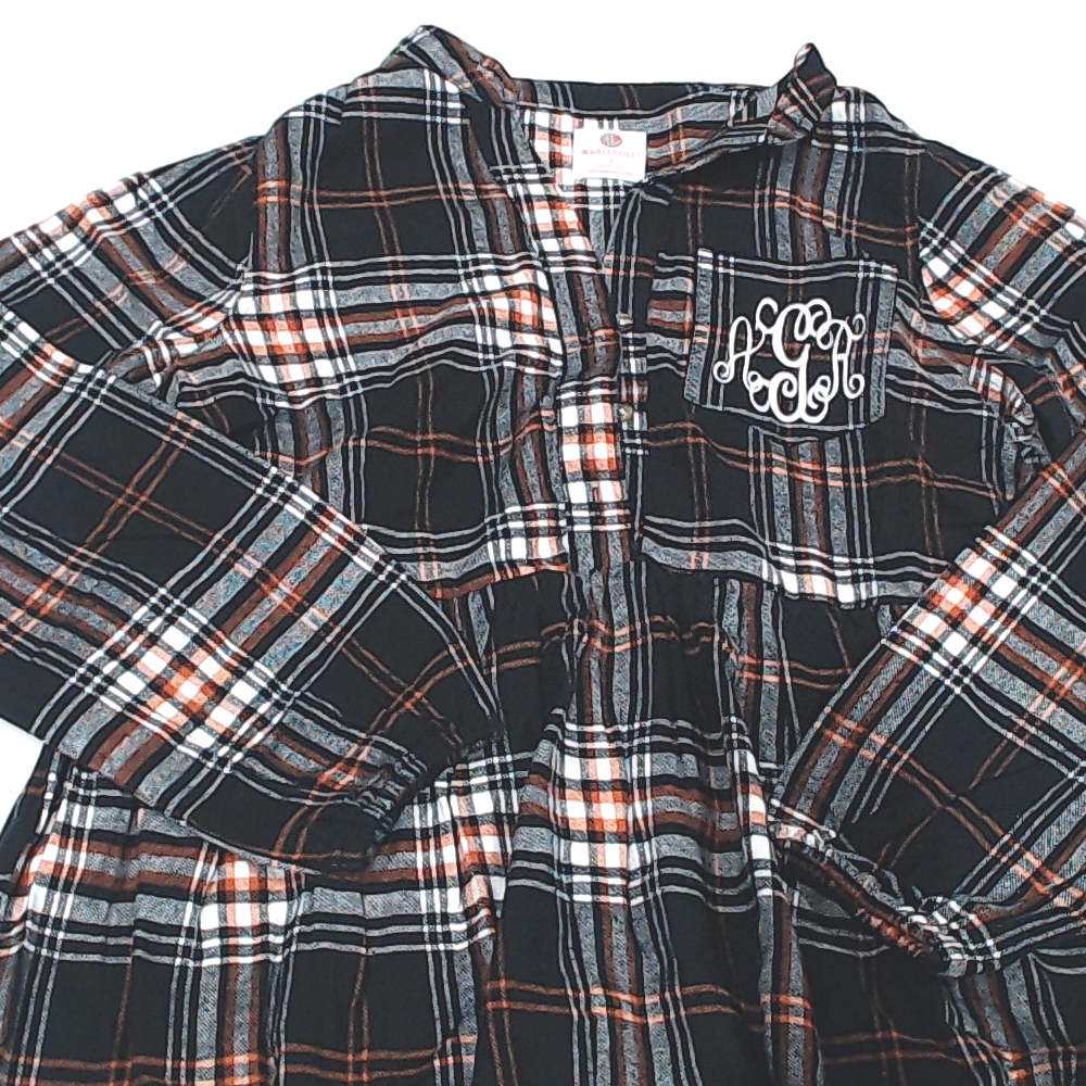 BLOOPER CLOTHING: Monogrammed Plaid Dress