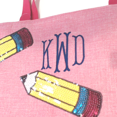 BLOOPER BAG: Monogrammed Sequin Tote Bag