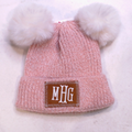 BLOOPER KIDS: Monogrammed Kids Pom Pom Beanie