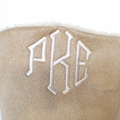 BLOOPER KIDS: Monogrammed Kids Sherpa Tie Booties