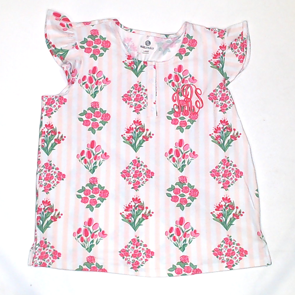 BLOOPER CLOTHING: Monogrammed Ruffle Top