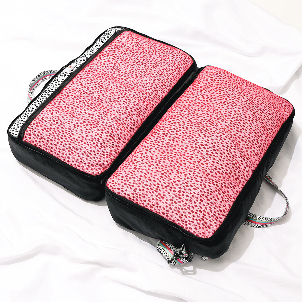 flat monogrammed packable weekend duffle with mesh pockets