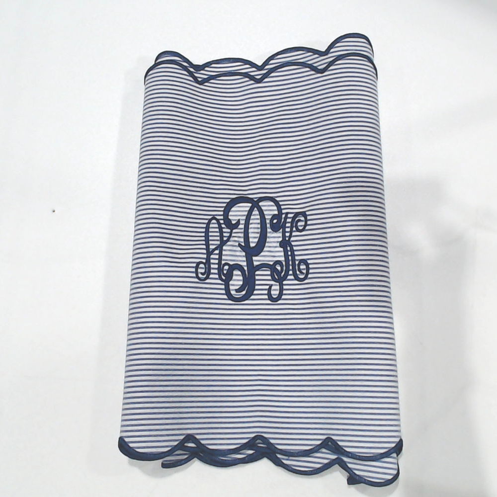 BLOOPER ACCESSORY: Monogrammed Scalloped Table Runner