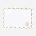 Monogrammed Scalloped Placemat in Khaki