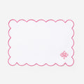 Monogrammed Scalloped Placemat in Pink
