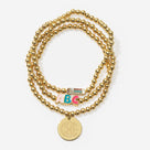 Monogrammed Teacher Bracelet Stack | Gold