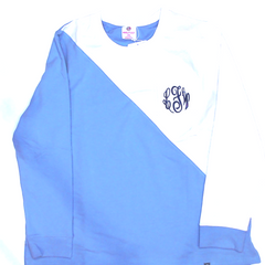 BLOOPER CLOTHING: Monogrammed Colorblock Sweatshirt