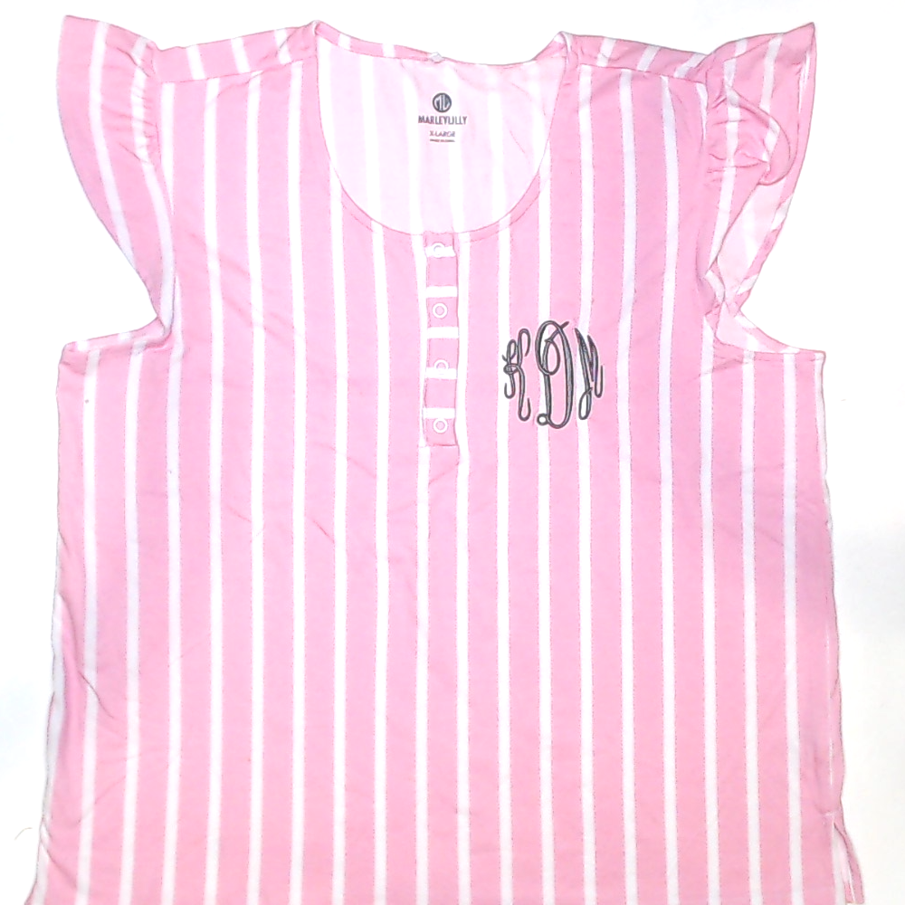 BLOOPER CLOTHING: Monogrammed Ruffle Top