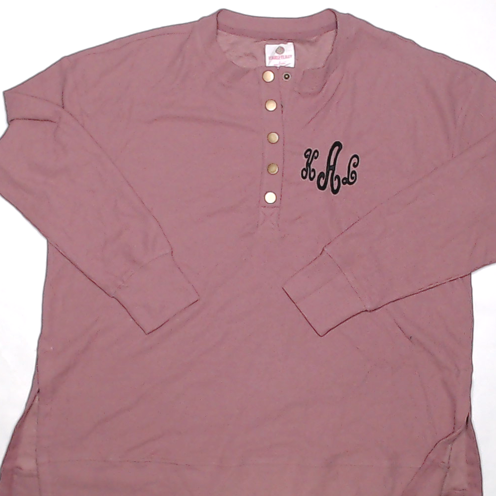 BLOOPER CLOTHING: Monogrammed Waffle Henley Tunic