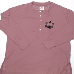 BLOOPER CLOTHING: Monogrammed Waffle Henley Tunic