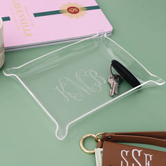 personalized small acrylic tray with keys