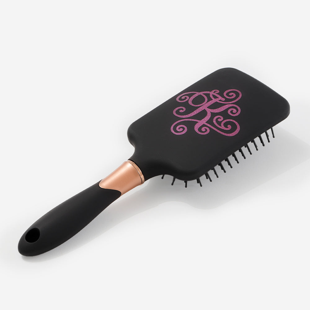 Monogrammed Hair Brush in Black