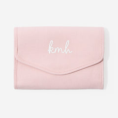 monogrammed travel jewelry organizer in light pink emmie