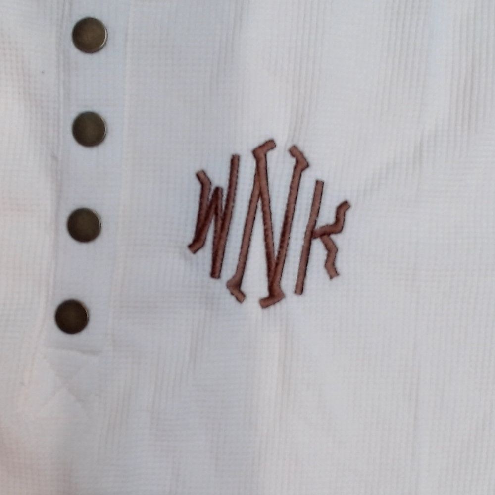 BLOOPER CLOTHING: Monogrammed Waffle Henley Tunic