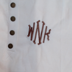 BLOOPER CLOTHING: Monogrammed Waffle Henley Tunic