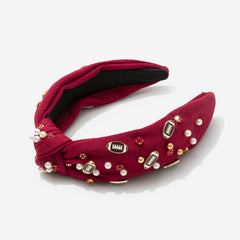 Football Headband in Crimson