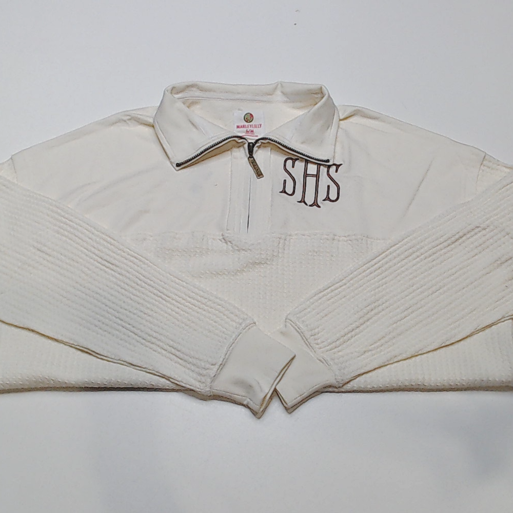 BLOOPER CLOTHING: Monogrammed Waffle Knit Pullover - A $50 Value!